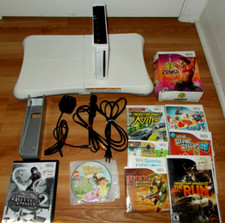 Nintendo Wii Video Game Console RVL-001 White With Cords  Games