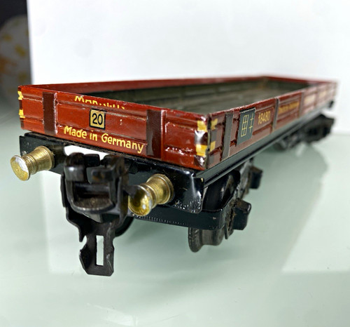 Märklin 18480 Spur 0 Niederbordwagen Deutsche Reichsbahn 4-achsig OVP | Condition: Gebraucht
