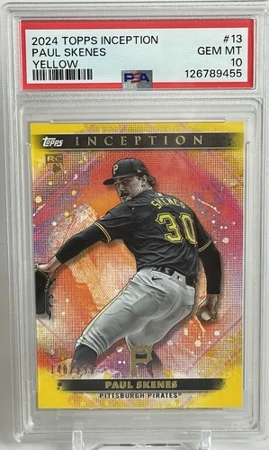 2024 Topps Inception Paul Skenes Yellow Rookie #/199 Pirates Color Match PSA 10