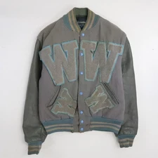 Vintage Willowbrook Leather Wool Varsity Letterman Jacket Size Medium