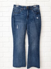 Democracy Jeans Womens 8 Blue Denim Ab Technology Boot Cut Mid Rise Dark Wash