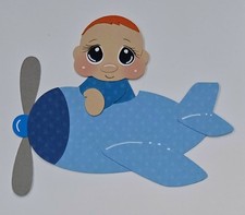 Plane Cute Baby Boy Red Hair Facing Left. Scrapbook, Card Making Paper Piecing