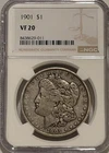 1901 P Morgan Silver Dollar NGC VF20 Tough Date Morgan