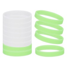 12 Pcs Rubber Bracelets, Glow in the Dark Silicone Wristbands, Green, White