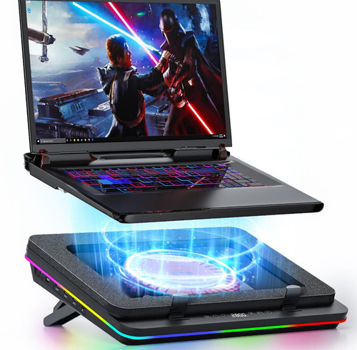 [READ] IETS GT600 V2 Laptop Cooling Pad - RGB + 3-Port USB Hub - 5.5" Turbo Fan