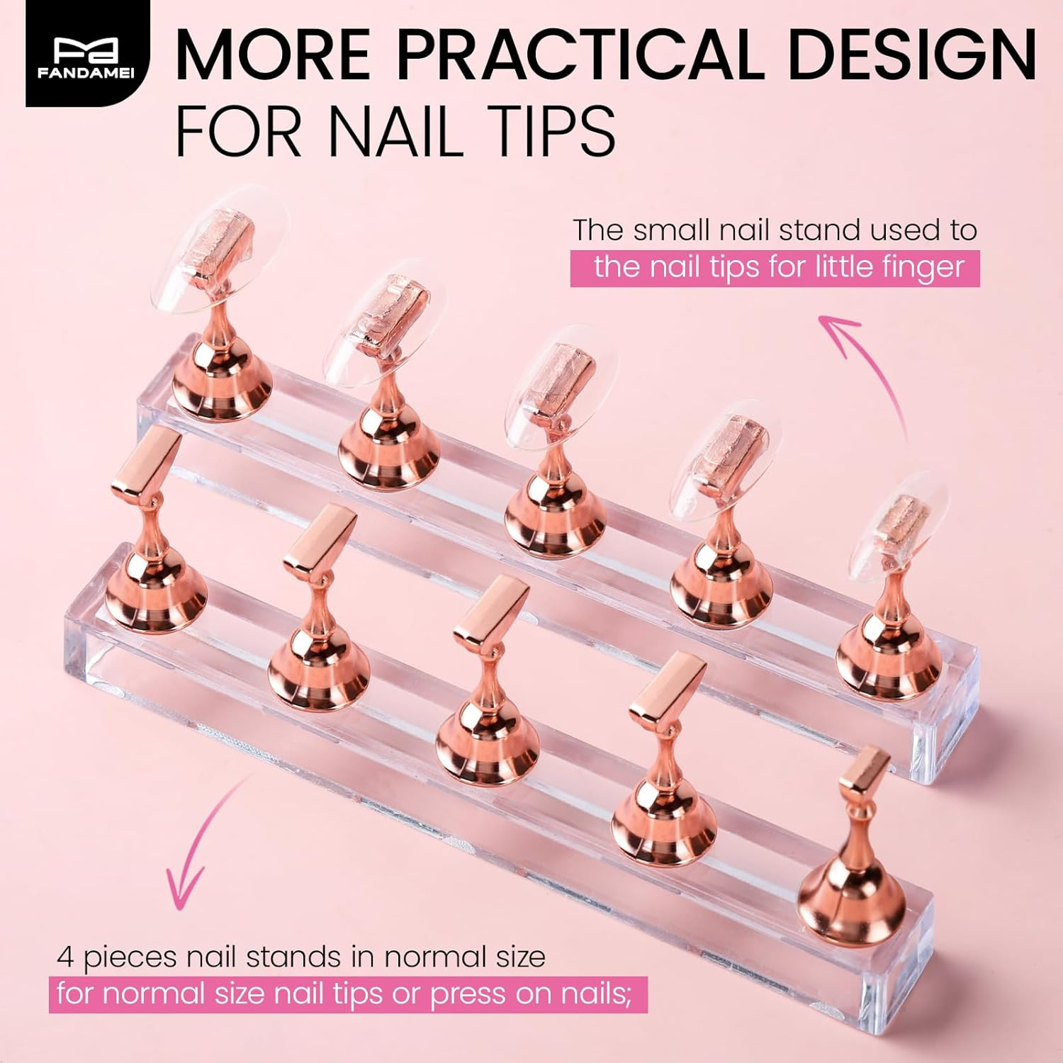 Metallic Nail Stand, Nail Holder for Painting Nails, Nail Kit, Press on Nail Sta