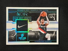 2023-24 PANINI NOIR ANFERNEE SIMONS 1/1 GAME NIGHT JERSEYS Nike Logo Portland