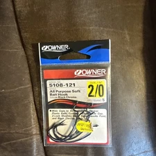 Vowner 2/0 All Purpose Soft Hook Black Chrome NIP