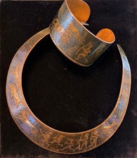 Choker Bracelet Set African Jewelry Brass Ant...