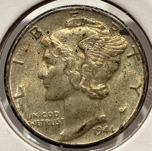 1944-D Mercury Dime Silver 10C Coin AU Almost Uncirculated