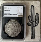 1890-CC MORGAN SILVER DOLLAR NGC GENUINE Black Core, affordable Carson City!
