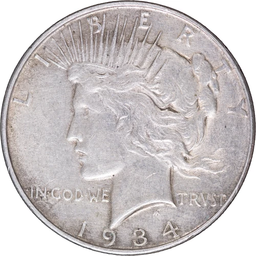 1934-D $1 Peace Silver Dollar - AU Details