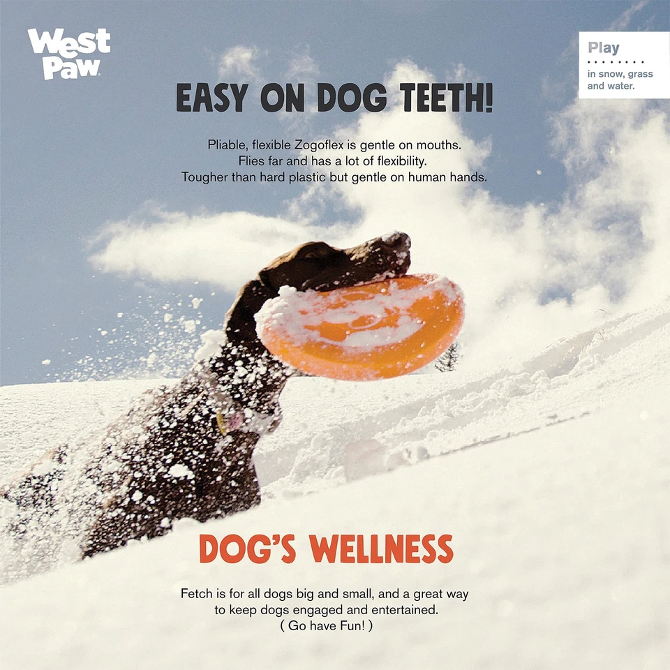 West Paw Zogoflex Zisc Dog Frisbee, High Flying Aerodynamic Disc for Dogs Puppy - Image 4 of 4