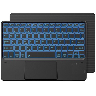 Cacoe Kabellose Tastatur mit Touchpad, 10 Zoll QWERTY, 7 Farben Schwarz 