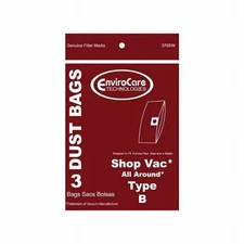Shop Vac All Around Type B Vacuum Bags 370SW (1 Pack 3 Bags)