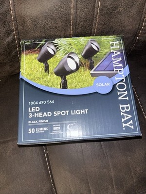 NeW-Hampton Bay Solar 50 Lumens Black Integrated LED Spotlight with Remote Panel