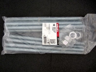 1 Bag of 10 NEW Hilti 3/4'' x 14 HAS-E-55 Anchor Rod & Nuts 2198002