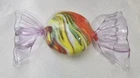 Murano Hand Blown Glass Fused Wrapped Candy Yellow Orange Purple Vintage