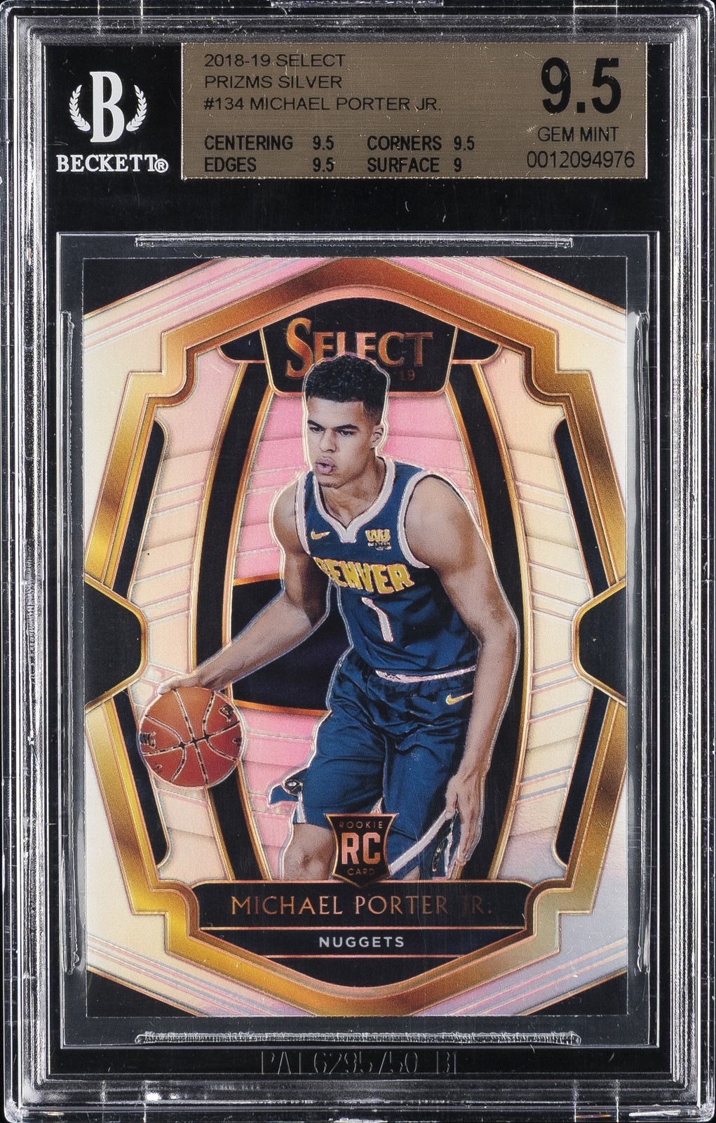 2018 PANINI SELECT SILVER PRIZM #134 MICHAEL PORTER JR. BGS 9.5
