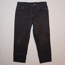 Vintage 1998 Levi's 550 Mens Relaxed Fit Tapered Leg Jeans 40X30 Black Denim