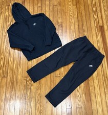 Nike Sportswear Club Fleece Black Hoodie  Pants Set Size XL Sweatsuit