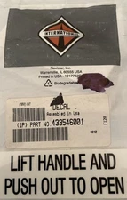 GENUINE INTERNATIONAL DECAL LIFT HANDLE AND PUSH OUT TO OPEN 433546001 NEW OEM