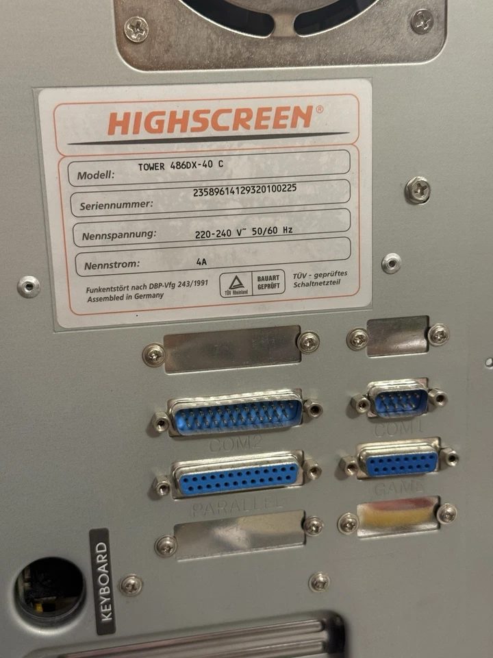 Vobis Highscreen Colani 486DX-40 32MB RAM Tower Retro PC HP Colorado Jumbo TOP - Bild 4 von 4