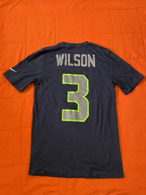 Seattle Seahawks T Shirts Mens Small Nike Russell Wilson #3 NFL Football