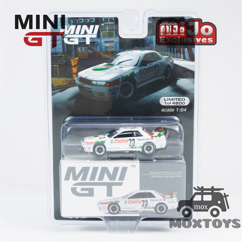 MINI GT Mijo 1:64 Skyline GT-R(R32)Gr.A #23 1990 Macau Guia Race Winner #23 Car