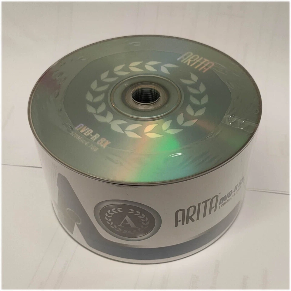 Arita Ritek DVD-R 8x Blank 4.7GB Non-Printable Recordable Logo Blank Disc LOT - Image 3 of 4
