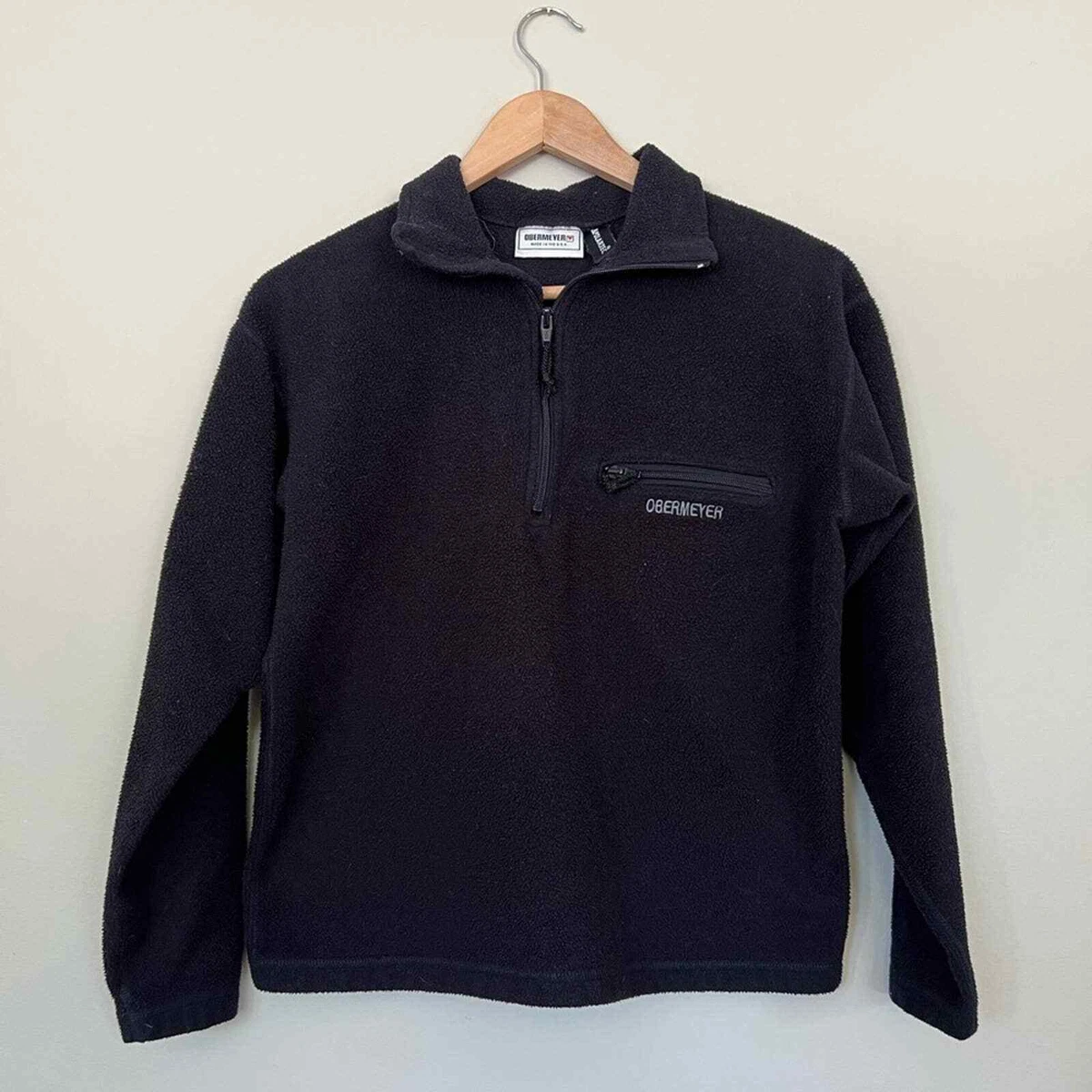 Obermeyer Jacket Mens Medium Black Fleece 1 4 Zip Pullover Sweater