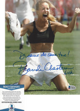 BRANDI CHASTAIN SIGNED 1999 USA WORLD CUP SOCCER 8x10 PHOTO BECKETT COA BAS 