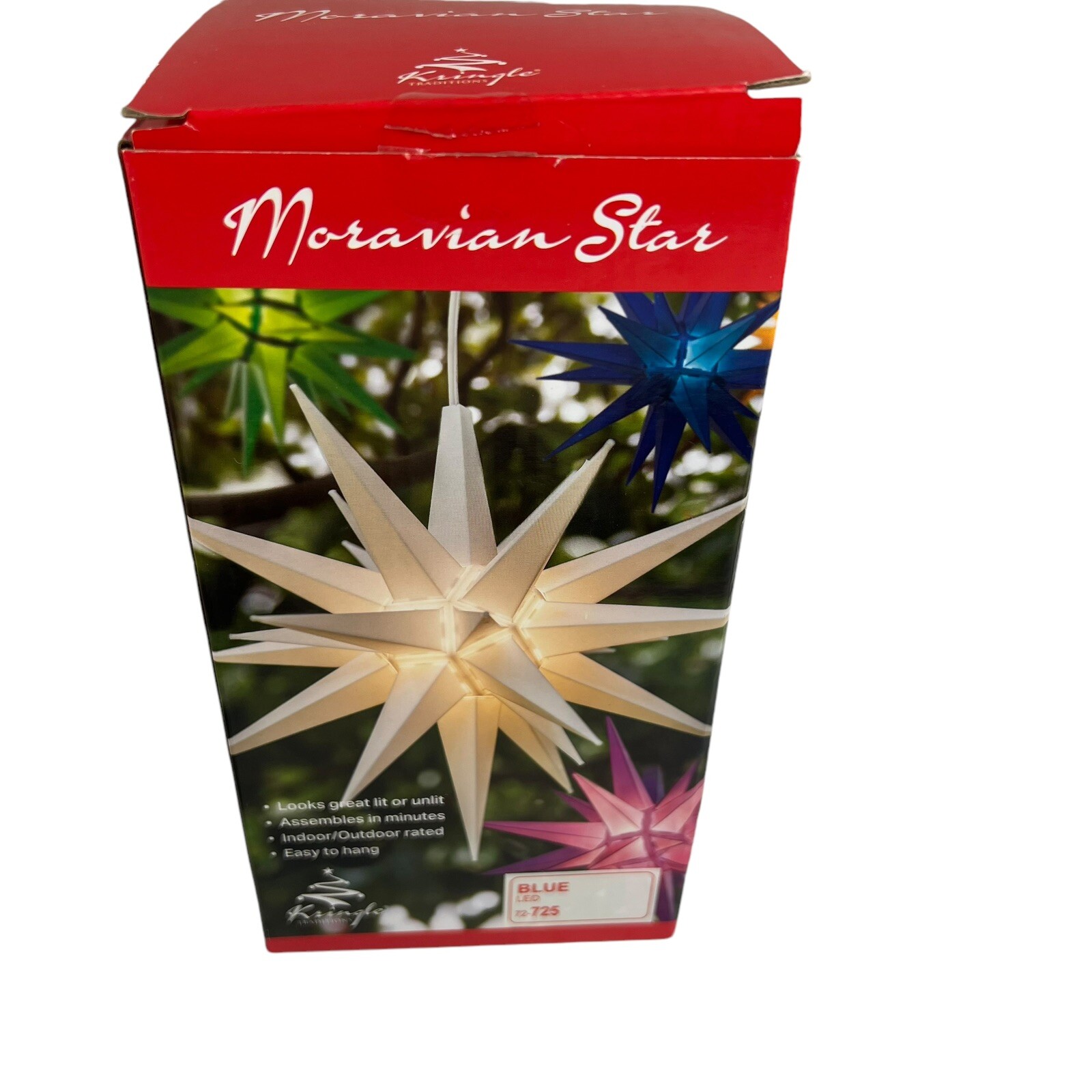 Kringle Moravian Star Illuminated Lighted Purple Hanging Holiday Christmas 14 In