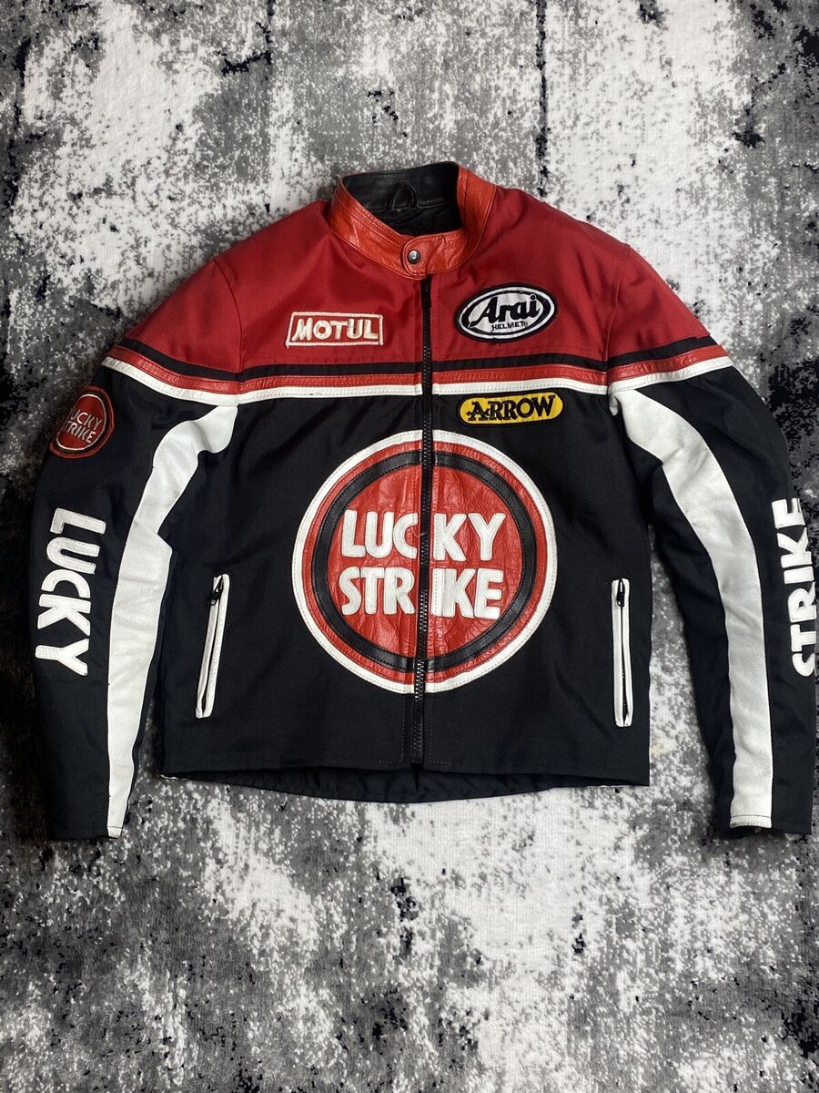 Vintage Lucky Strike Leather Motorcycle bikers Jacket Usa Vintage Lucky Strike Leather Motorcycle bikers Jacket Usa