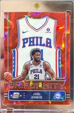 2022-23 Optic Contenders Joel Embiid Uniformity Red Cracked Ice Card Sixers