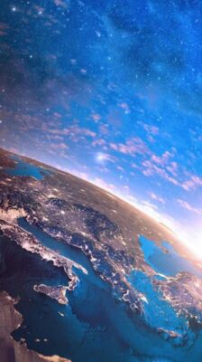 LEINWAND BILDER Planet Erde aus dem Weltraum Universum Kosmos 50X70 CM