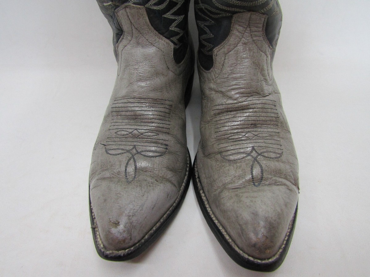 Cowtown Mens Size 8 D Gray Blue Leather Cowboy Western Boots 