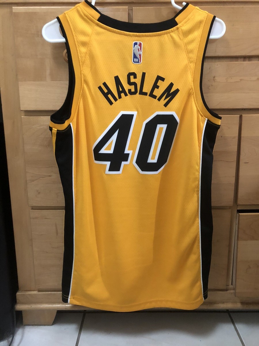 Miami Heat Udonis Haslem Nike Trophy Gold Jersey Size 40 SMALL