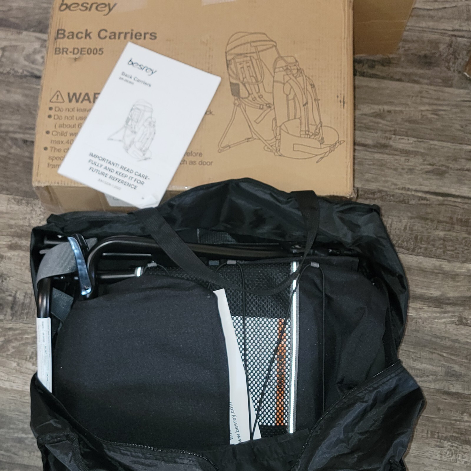 Besrey Baby Carrier Backpack Hiking Trekking Black BR-DE005 NEW-image