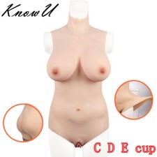 Crossdresser Fullbody Suit Breast Forms Liquid Silicone One-Piece Tight