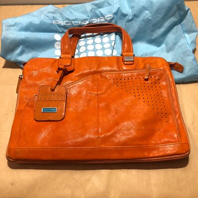 VALIGIA BORSA ZAINO CARTELLA PC PIQUADRO IN PELLE/TESSUTO ARANCIONE 