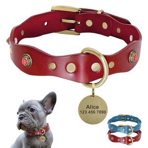 personalized leather studded dog collars