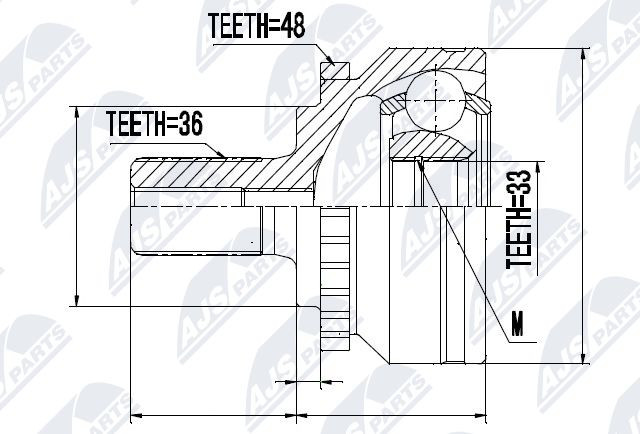 NTY NPZ-VV-012 Joint Kit, drive shaft for VOLVO