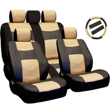 New PU Leather Car Truck Seat  Steering Covers Front Back Set BT For Ford