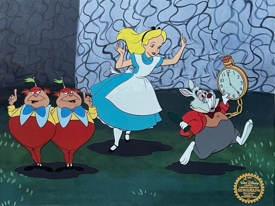 Disney ALICIA EN EL PAÍS DE LAS MARAVILLAS CONEJO TWEEDLEDEE Serigrafía Arte Celular Foto 4 de 4