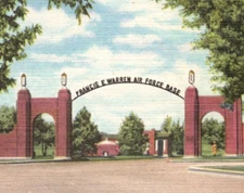 Francis E Warren Air Force Base Postcard Linen Sanborn Souvenir United States