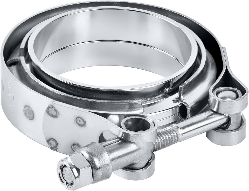 BLACKHORSE-RACING 4" Inch V Band Clamp With Stainless Steel Flange 4