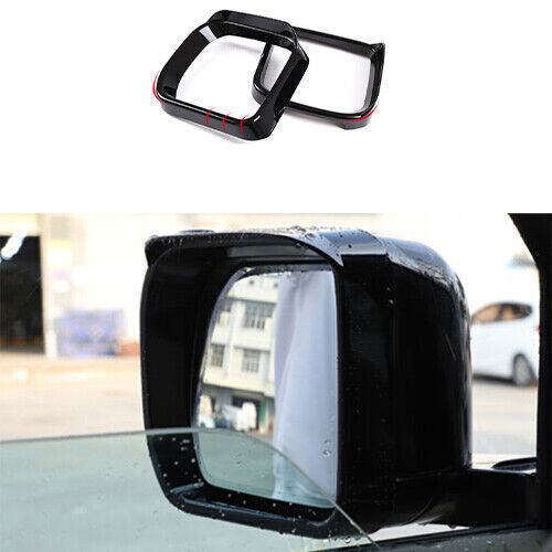 For Land Rover Defender Rear View Mirror Rain Gloss Black 2020-2023 Eyebrow Trim