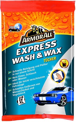 ARMOR ALL Auto Wash & Wax Reinigung Politur Tücher Safe Lift Technologie 12 Stk