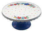 The Pioneer Woman Blue Floral Scalloped Cake Stand Hoilday Birthday
